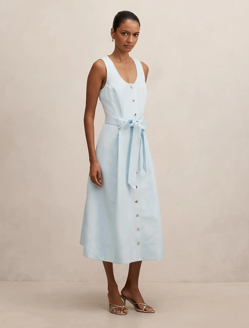 Priscilla Petite Button Down Midi