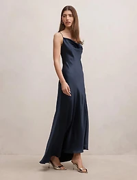 Tilesha Satin Cowl Slip Maxi