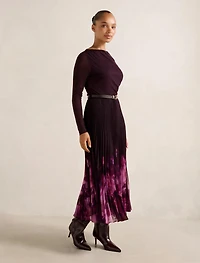 Adelina 2-in-1 Pleat Midi Dress