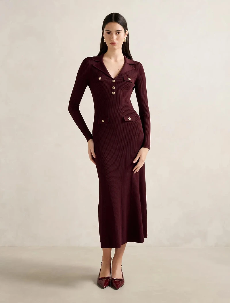 Alessandra Rib Knit Midi Dress
