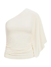 Olive One Shoulder Cape Top