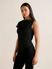 Aubery Asymmetric Draped Top