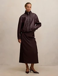 Julia PU Funnel Neck Jacket