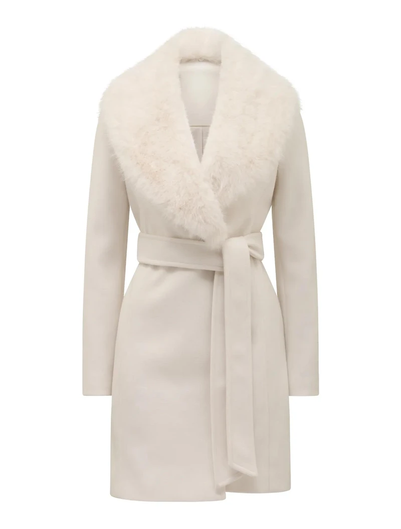 Rocky Fur Collar Wrap Coat