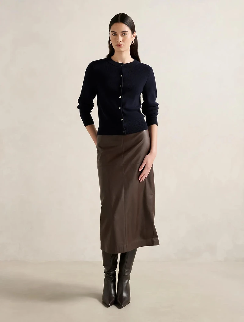 Valentina Vegan Leather Midi Skirt