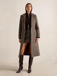 Luccia Belted Check Coat
