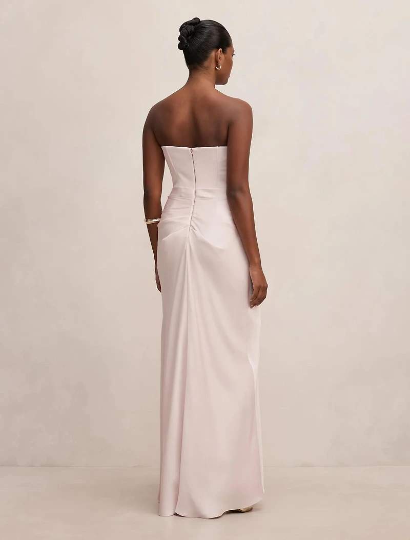 Isra Petite Drape Strapless Maxi