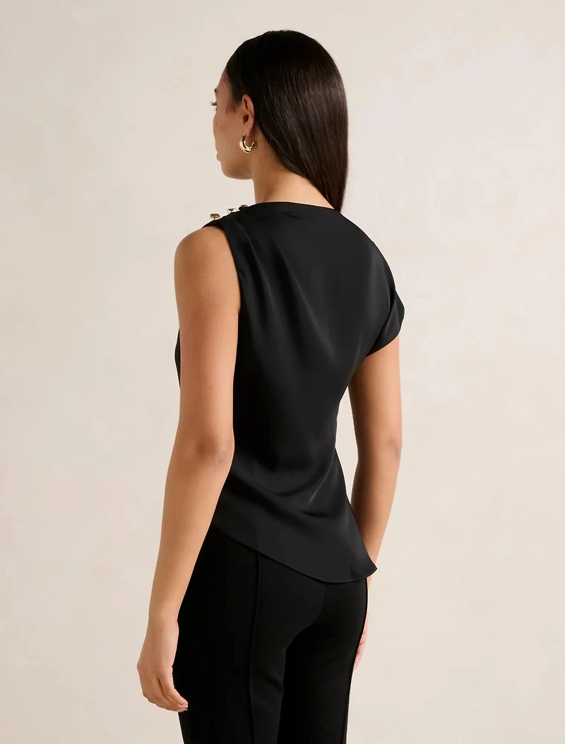 Aubery Asymmetric Draped Top