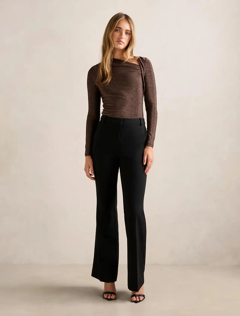 Roma Glitter Asym Neck Top