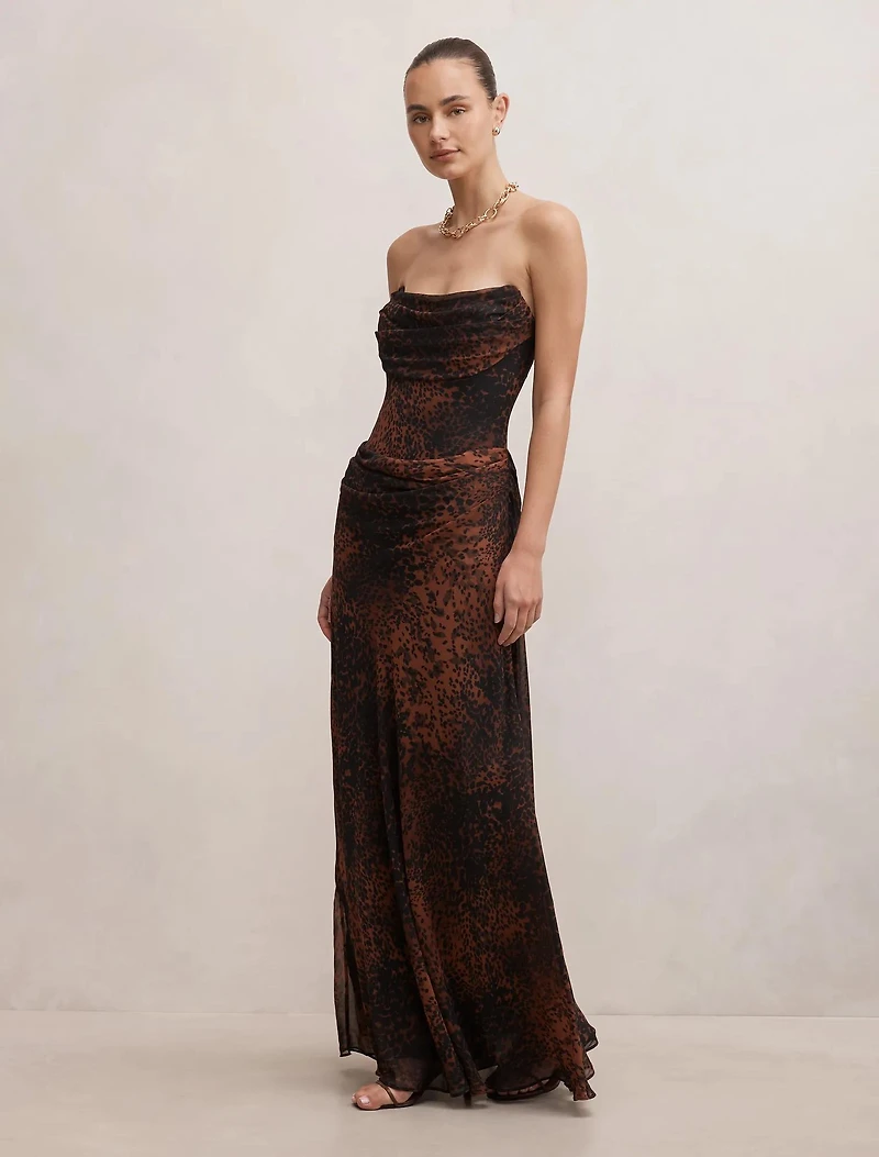Gwynne Draped Strapless Maxi