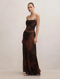 Gwynne Draped Strapless Maxi