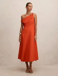 Vinetta Asymmetric Twist Midi Dress