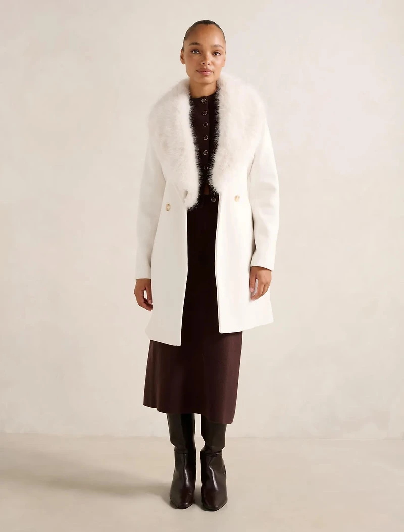 Rocky Fur Collar Wrap Coat