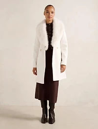 Rocky Fur Collar Wrap Coat
