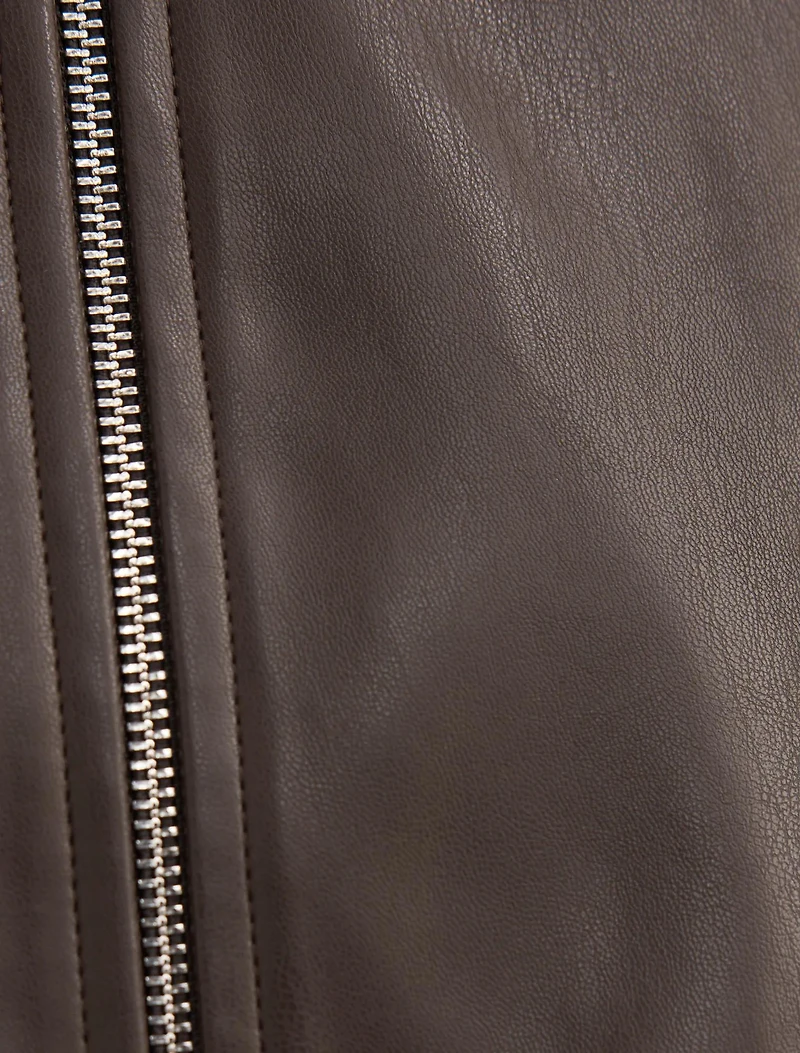 Julia PU Funnel Neck Jacket