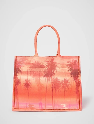 Pamela Palm Tree Print Tote Bag