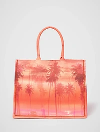 Pamela Palm Tree Print Tote Bag