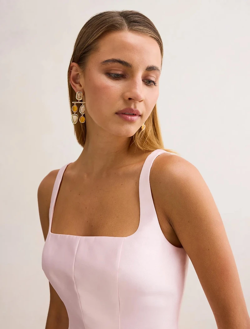 Kaitlyn Structured Satin Mini Dress