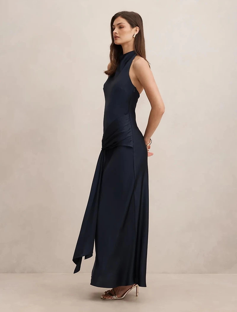 Abby Halter Satin Maxi