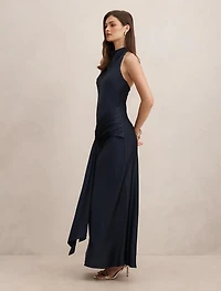 Abby Halter Satin Maxi