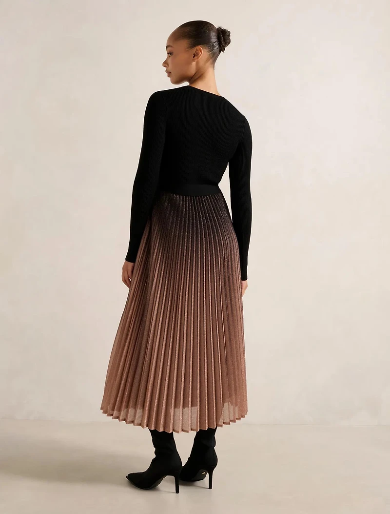 Celina Ombre Metallic Midi Dress