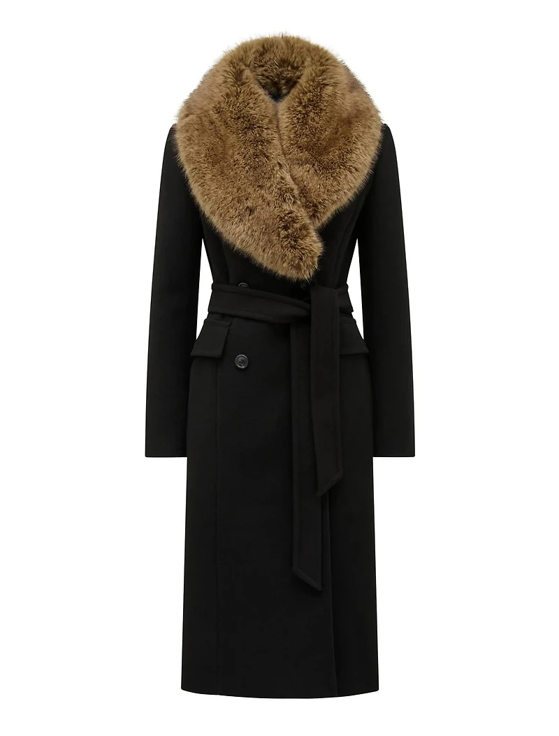 Chelsea Double Breasted Fur Collar Coat
