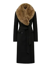 Chelsea Double Breasted Fur Collar Coat