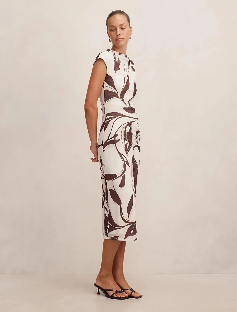 Emery Mesh Ruched Dress