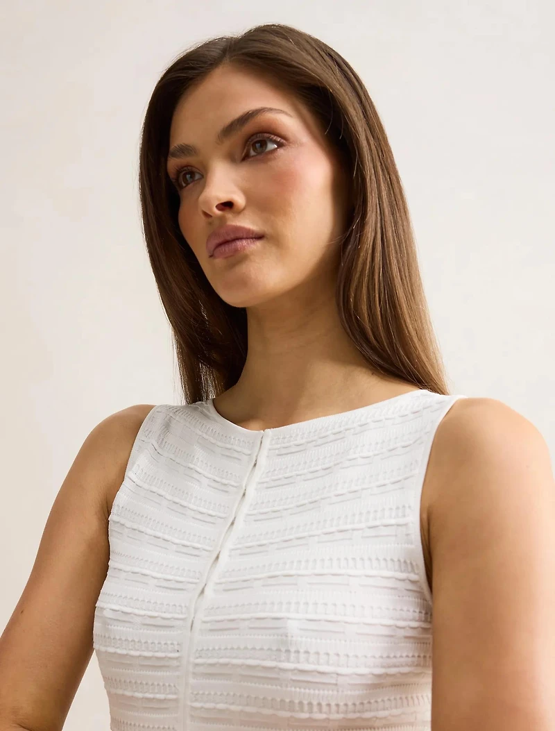 Indy Woven Mixed Midi Dress