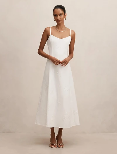 Tiffany Petite Embroidery Sequin Midi