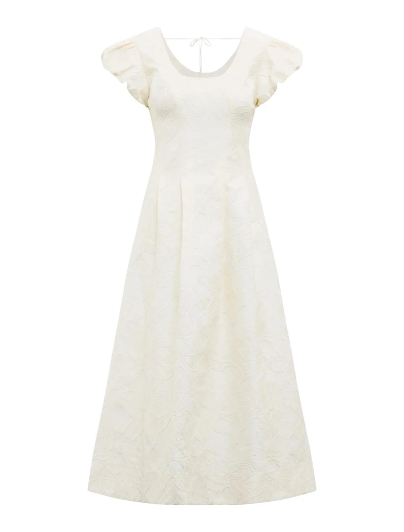 Lily Scoop Jacquard Midi Dress