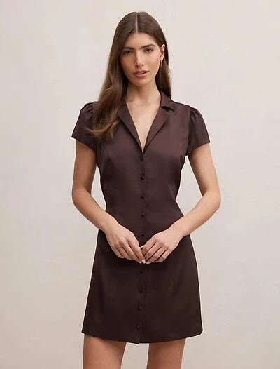 Blair Satin Collared Mini Dress