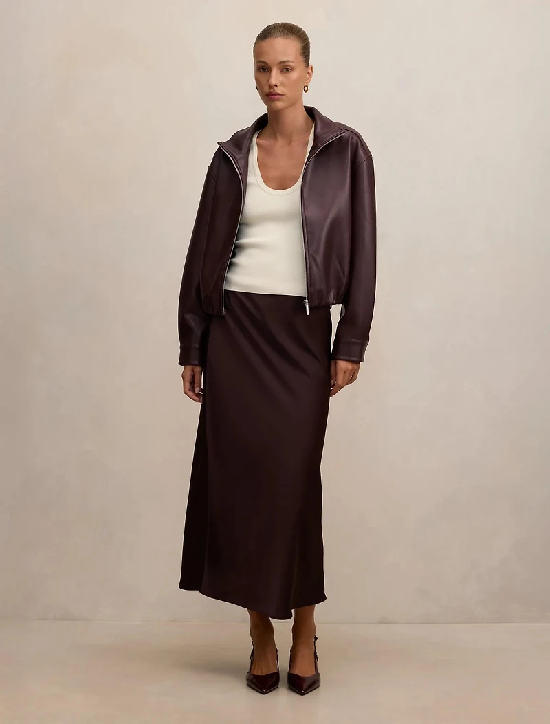 Julia PU Funnel Neck Jacket