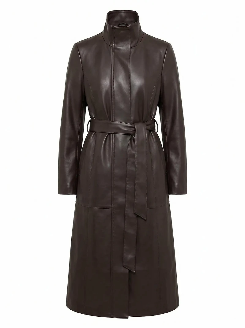 Bonnie PU Funnel Trench Coat