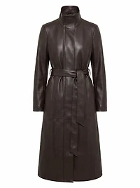 Bonnie PU Funnel Trench Coat