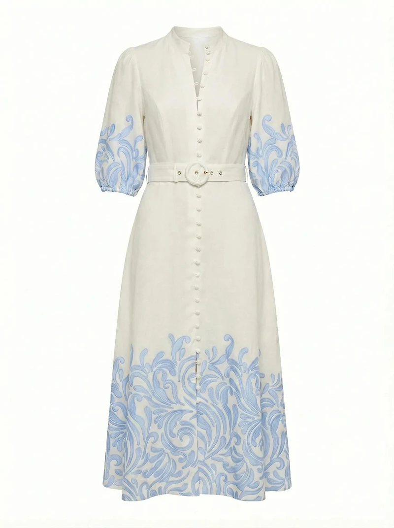 Esther Embroidered Midi Dress