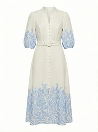 Esther Embroidered Midi Dress