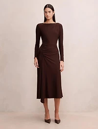 Mabel Long Sleeve Jersey Midi Dress