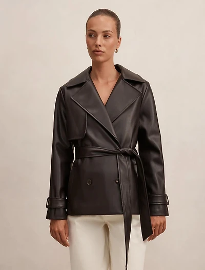 Payton Short PU Trench
