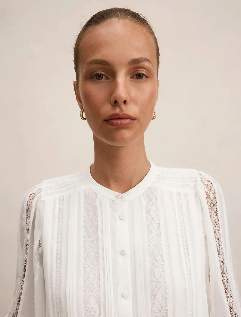 Alexis Lace Trim Blouse