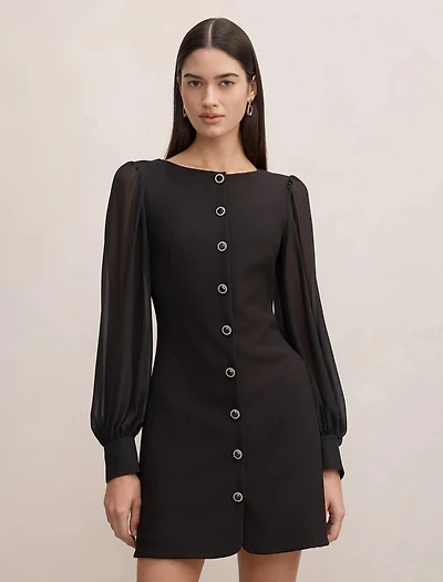 Twiggy Long Sleeve Button Mini