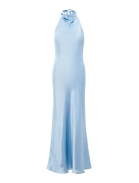 Clementine High Neck Satin Maxi