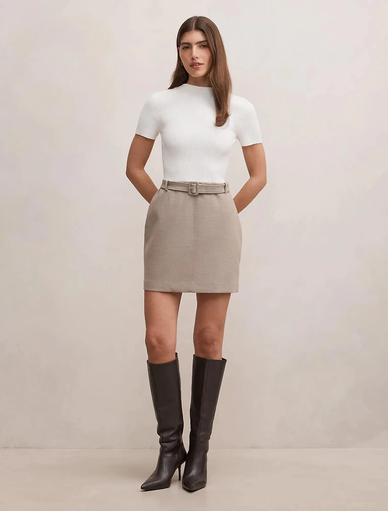 Maya Woven Mixed Mini Dress