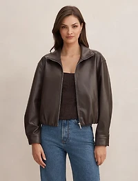 Julia PU Funnel Neck Jacket