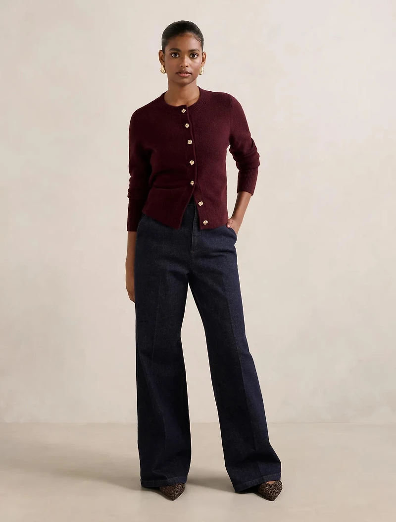May Petite Crew Neck Cardigan