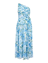 Connie Petite Ruched Asym Maxi