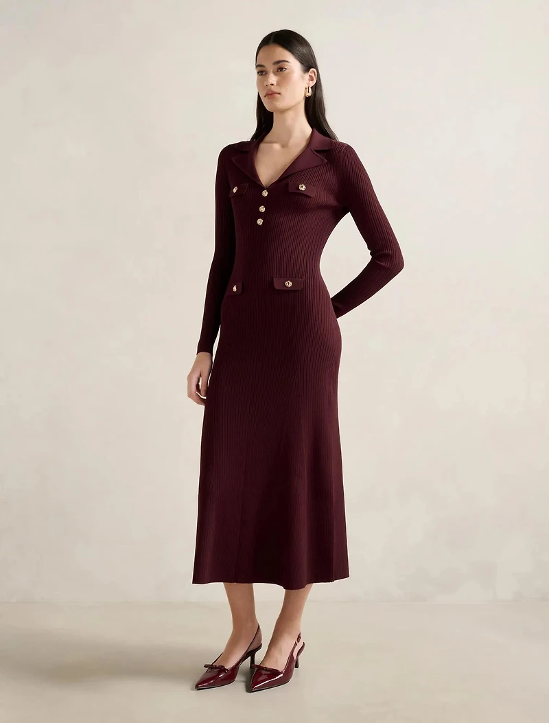 Alessandra Rib Knit Midi Dress