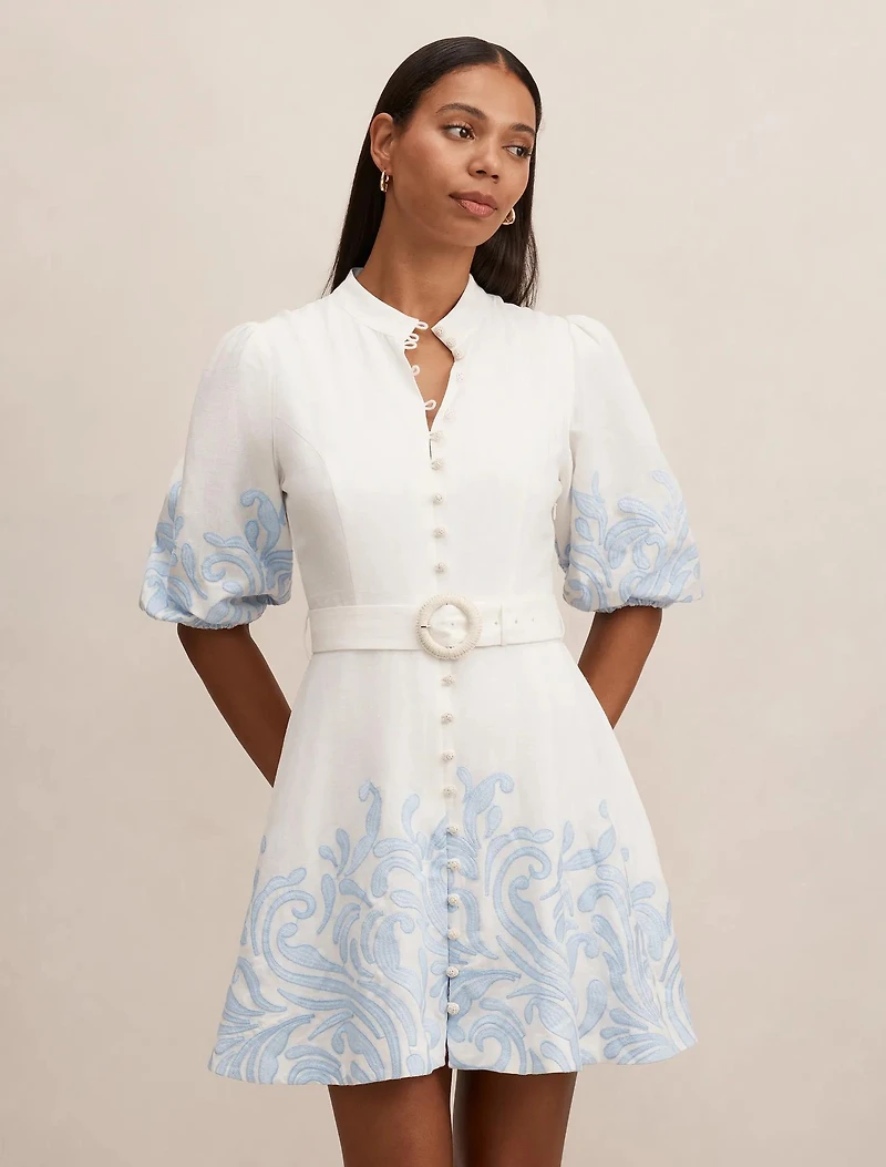 Eva Embroidered Mini Dress