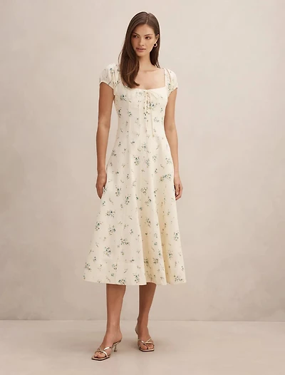 Sallie Tie Front Midi Dress