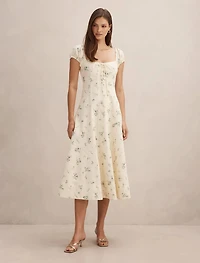 Sallie Tie Front Midi Dress